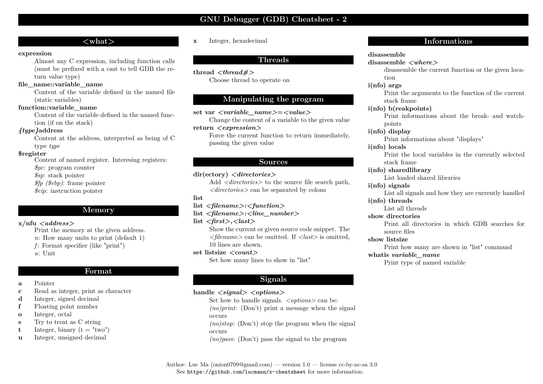 gdb cheatsheet2